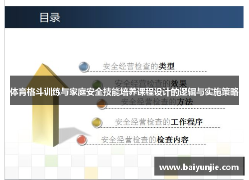 体育格斗训练与家庭安全技能培养课程设计的逻辑与实施策略